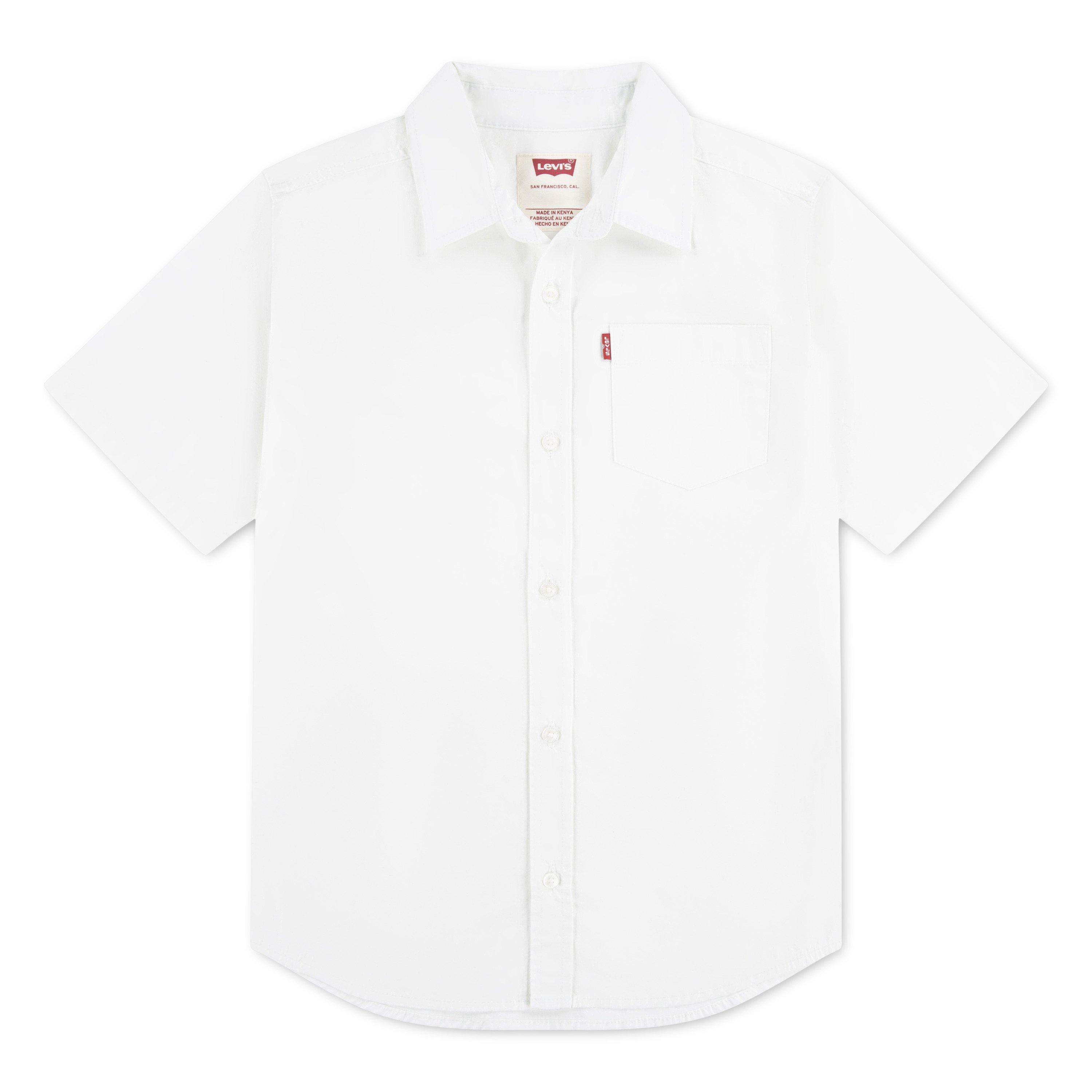 Levi's Little Boys' Short Sleeve Pocket Woven Shirt -White - WHITE